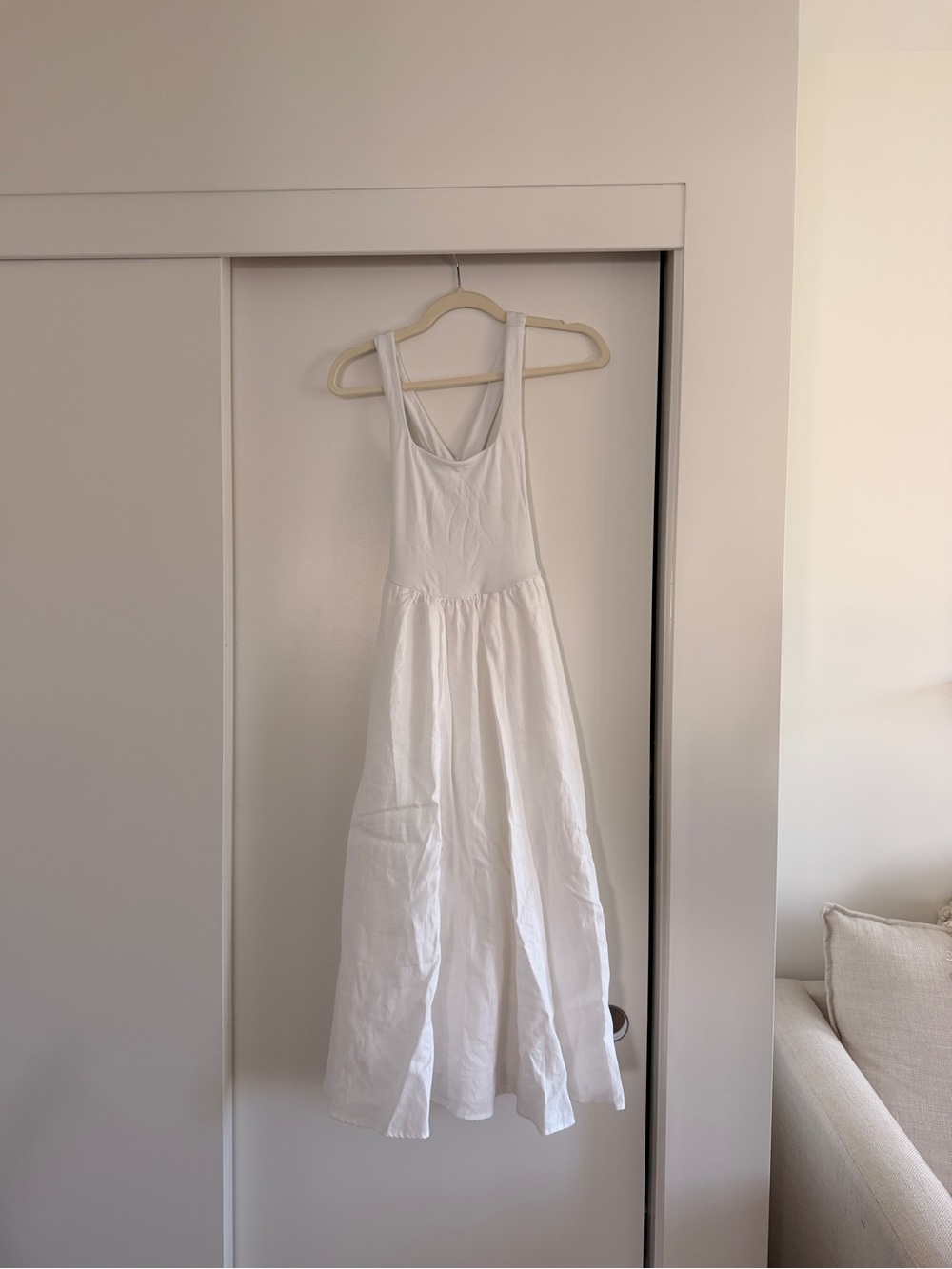 Aritzia Wilfred White Sleeveless Linen Maxi Dress XS